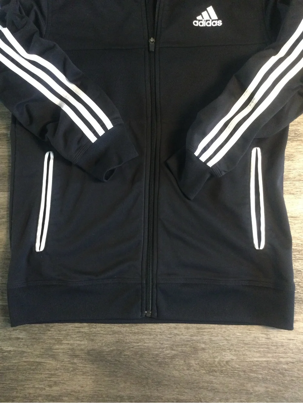 Adidas Youth Girls Full-Zip Training Jacket with White Stripes